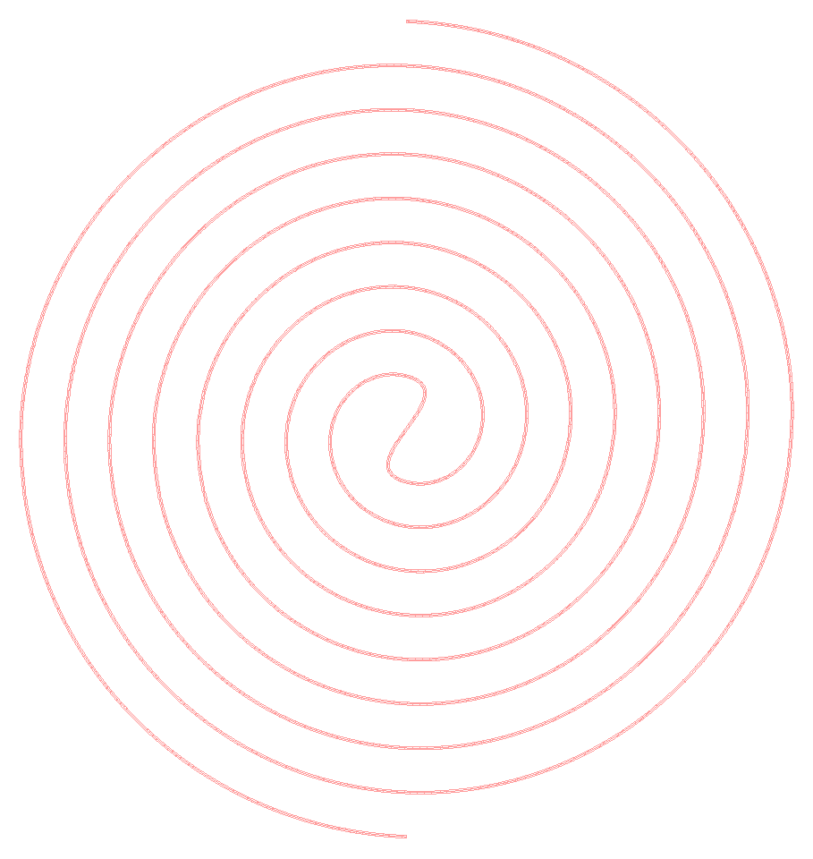 Rendered spiral delay line